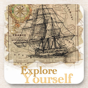 Wereldkaart Drankjes Onderzetter