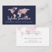 wereldkaart-EDITABLE KLEURENreisplanner Visitekaartje (Voorkant / Achterkant)