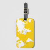 Wereldkaart Elegant Geel Bagagelabel (Voorkant (verticaal))