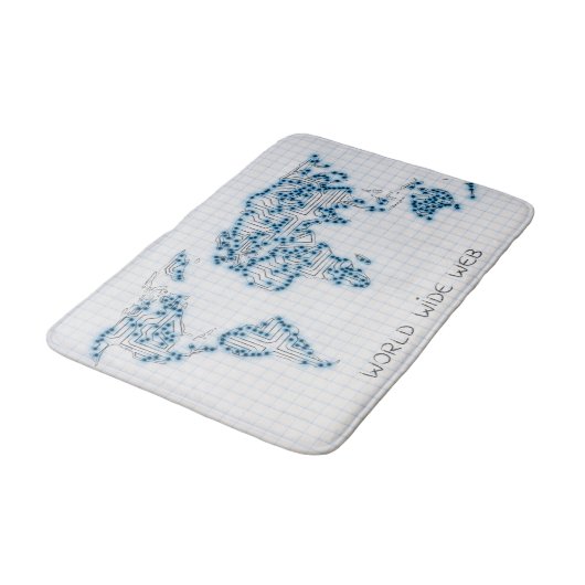 wereldkaart | Elektronische microchipschakelingen Badmat (Gekanteld)