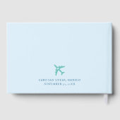 Wereldkaart- en aangepaste zegels gastenboek (Achterkant)