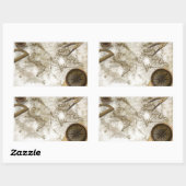 Wereldkaart en gereedschap Rechthoekige Sticker (Vel)