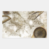  Wereldkaart en gereedschap Rechthoekige Sticker (Voorkant)