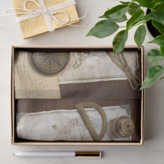 Wereldkaart en gereedschap Tissuepapier (Geschenk)