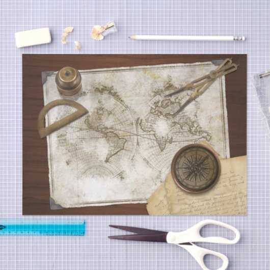  Wereldkaart en gereedschap Tissuepapier (Craft)