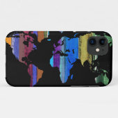 wereldkaart en kleurstrepen Case-Mate iPhone case (Achterkant (horizontaal))
