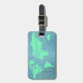 wereldkaart- en paspoortstempels (Kaart Wanderer) Bagagelabel (Voorkant verticaal)