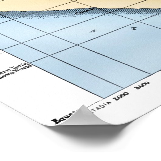 WERELDKAART: ERATOSTHENEN POSTER (Hoek)