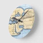 WERELDKAART: ERATOSTHENEN RONDE KLOK (Hoek)