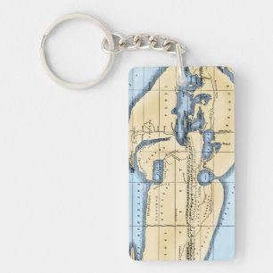 WERELDKAART: ERATOSTHENEN SLEUTELHANGER