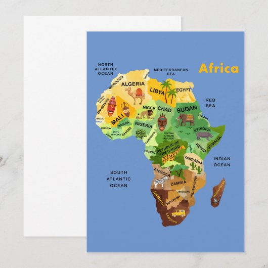 Wereldkaart flat card (Voorkant / Achterkant)