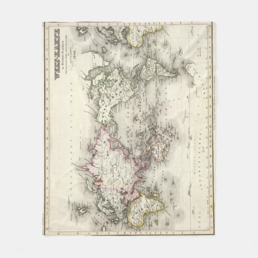 wereldkaart fleece deken (Voorkant)