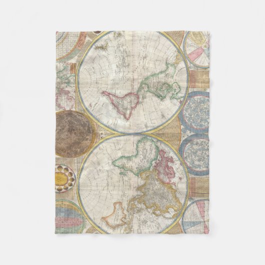 Wereldkaart Fleece Deken (Voorkant)