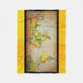 Wereldkaart Fleece Deken (Voorkant)