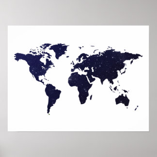 Wereldkaart Galaxy Universe Stars Poster