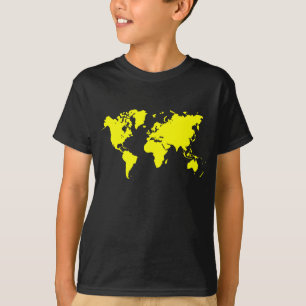 Wereldkaart - Geel T-shirt