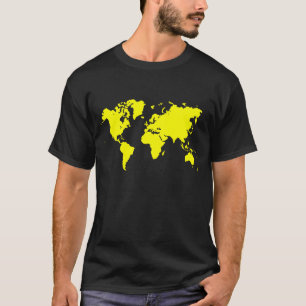 Wereldkaart - Geel T-shirt