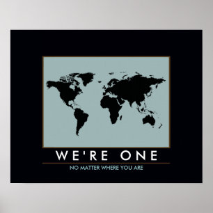 wereldkaart geïnspireerd poster