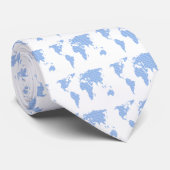 Wereldkaart gemaakt van blauwe stippen. stropdas (Opgerold)