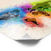 Wereldkaart Geografie Waterverf Reizen Vakantie Ku Foto Afdruk (Hoek)