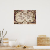 Wereldkaart Geografisch Poster (Keuken)