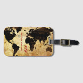 wereldkaart gepersonaliseerd bagagelabel (Voorkant (horizontaal))