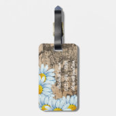  Wereldkaart gepersonaliseerd bloemig Bagagelabel (Achterkant verticaal)