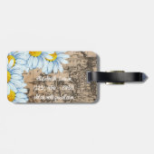  Wereldkaart gepersonaliseerd bloemig Bagagelabel (Achterkant horizontaal)