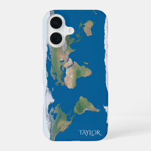Wereldkaart – Gepersonaliseerd iPhone 16 Hoesje