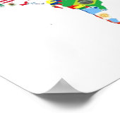 Wereldkaart gevuld met vlaggen Poster (Hoek)