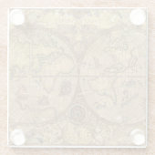  Wereldkaart Glazen Onderzetter (Achterkant)