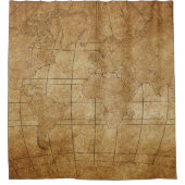 Wereldkaart: Global Exploration Guide Douchegordijn (Voorkant)