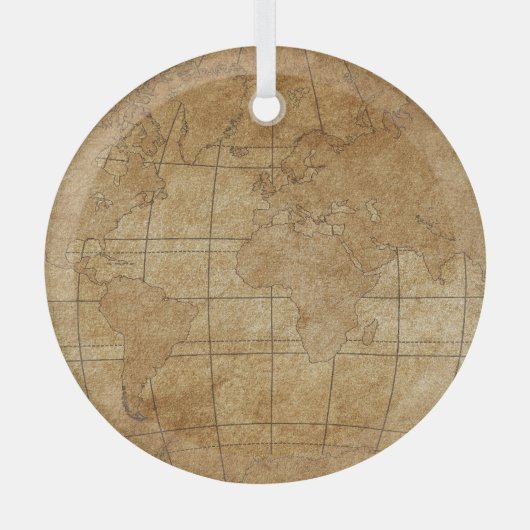 Wereldkaart: Global Exploration Guide Glas Ornament (Voorkant)