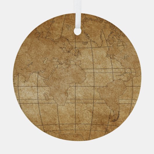 Wereldkaart: Global Exploration Guide Glas Ornament (Achterkant)