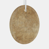 Wereldkaart: Global Exploration Guide Glas Ornament (Voorkant Rechts)