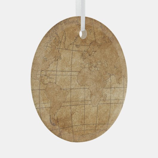 Wereldkaart: Global Exploration Guide Glas Ornament (Voorkant Rechts)