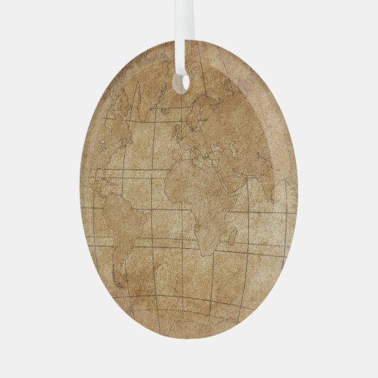 Wereldkaart: Global Exploration Guide Glas Ornament (Voorkant links)