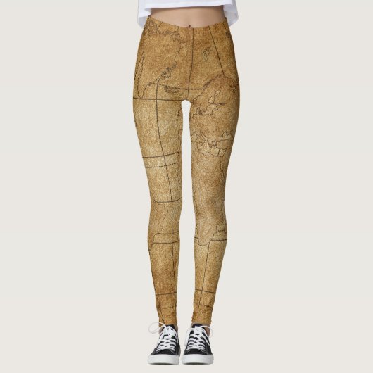 Wereldkaart: Global Exploration Guide Leggings (Voorkant)