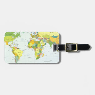 Wereldkaart Globe Land Atlas Bagagelabel