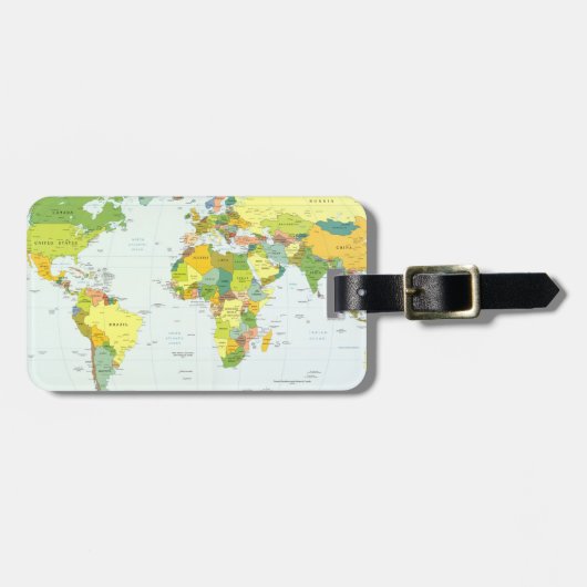 Wereldkaart Globe Land Atlas Bagagelabel (Voorkant horizontaal)