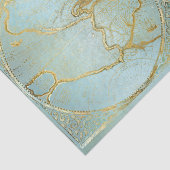 Wereldkaart Gold Aqua Tissuepapier (Detail)