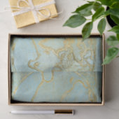 Wereldkaart Gold Aqua Tissuepapier (Geschenk)