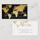 wereldkaart Gold en zwarte reizen Visitekaartje (Voorkant / Achterkant)