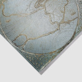  Wereldkaart Gold Grey Blue Tissuepapier (Detail)