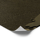 Wereldkaart Gold Poster (Hoek)