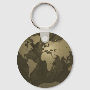 wereldkaart Gold Sleutelhanger