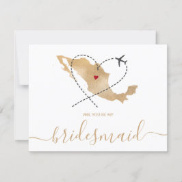 Wereldkaart Gold zal je mijn Bridesmaid Mexico zij Kaart