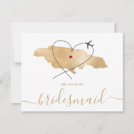 Wereldkaart Gold zal je mijn Bridesmaid zijn Kaart