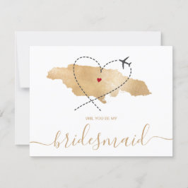 Wereldkaart Gold zal je mijn Bridesmaid zijn Kaart