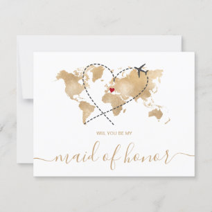 Wereldkaart Gold zal je mijn dienstmeisje van Hono Kaart